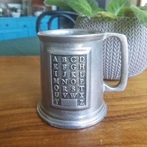Vtg Wilton Armetale ABC pewter tankard mug